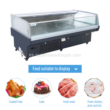 Refrigerador de mostrador de peces de carne abierta comercial